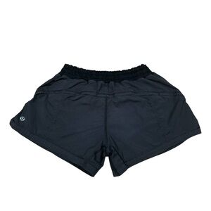 lululemon Faded Black / Gray Athletic Lined Shorts‎ Sz 6 w Pockets Low Rise